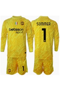 Inter Milan Yann Sommer #1 Keeper Babyklær Borte Fotballdrakt til barn 2024-25 Lange ermer (+ Korte bukser)